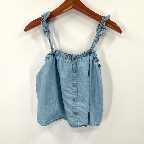 Arizona Jean Co. Woman's Blue Lightweight Flowy Tank Crop Top Size S - Picture 1 of 8